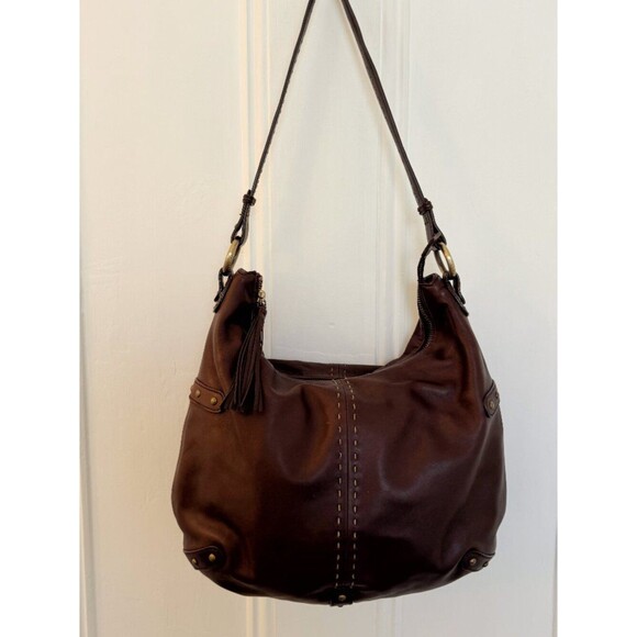 Sigrid Olsen Handbags - SIGRID OLSEN Hobo Bag Leather Dark Chocolate Brown